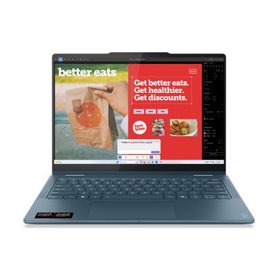 Lenovo Yoga 7 2-in-1 14AKP10 Copilot+ PC AMD Ryzen AI 7 350 Híbrido (2-en-1) 35,6 cm (14") Pantalla táctil WUXGA 24 GB LPDDR5x-SDRAM 1 TB SSD Wi-Fi 7 (802.11be) Windows 11 Home Verde azulado Español, Notebooks