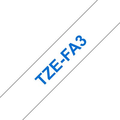 Brother TZE-FA3 cinta para impresora de etiquetas Azul sobre blanco — Accesorios de impresión