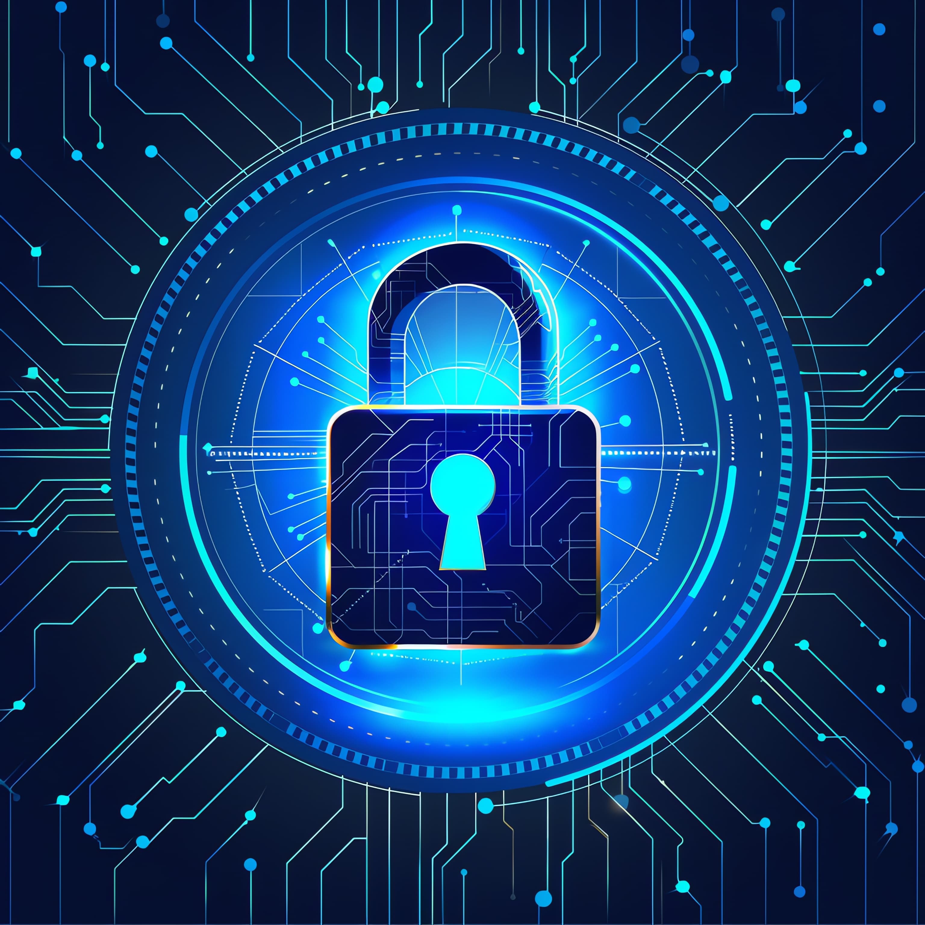 Candado digital sobre circuito: ciberseguridad y protección de datos.